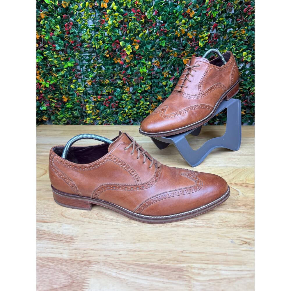 Cole Haan Air‎ Giraldo Wingtip Leather Dress Casual Shoes C10146 Brown Mens 13 M